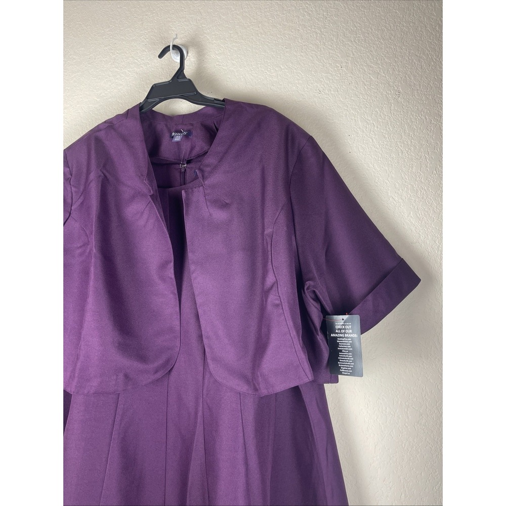 Roaman's Women's Plus Size Fit and Flare Suit Dress in Pretty Orchid Size 40 W - Picture 2 of 7
